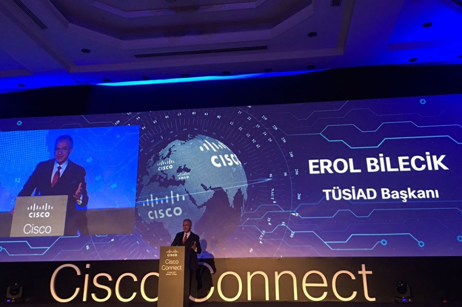TÜSİAD Yönetim Kurulu Başkanı Erol Bilecik Swissotel’de “Cisco Connect” toplantısına katılarak bir konuşma gerçekleştirdi