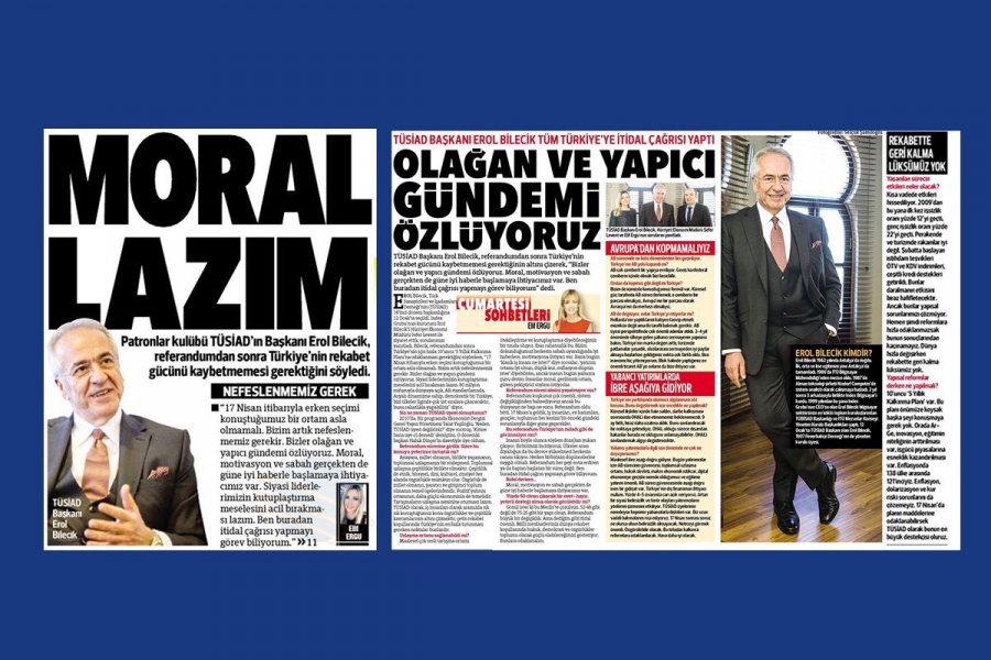 TÜSİAD Yönetim Kurulu Başkanı Erol Bilecik Hürriyet Röportajı