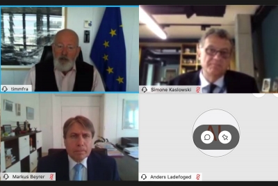 Simone Kaslowski AB Kıdemli Başkan Yardımcısı Frans Timmermans ile yapılan istişare video konferansına katıldı