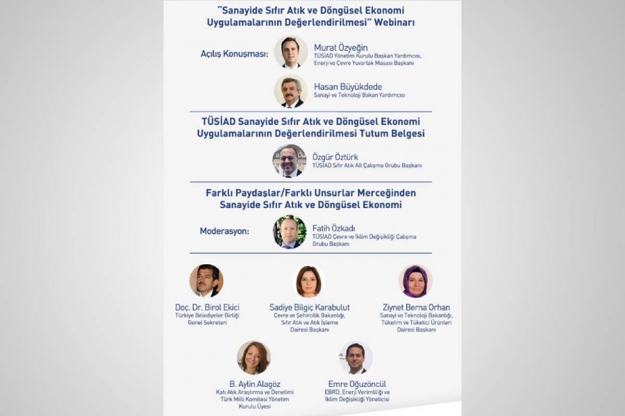 Sanayide Sıfır Atık ve Döngüsel Ekonomi Uygulamalarının Değerlendirilmesi webinarı